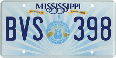 MS license plate BVS398