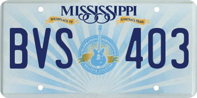 MS license plate BVS403