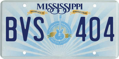 MS license plate BVS404