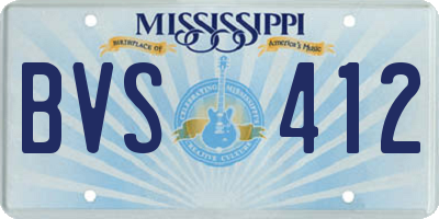 MS license plate BVS412