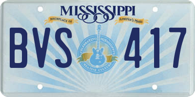 MS license plate BVS417