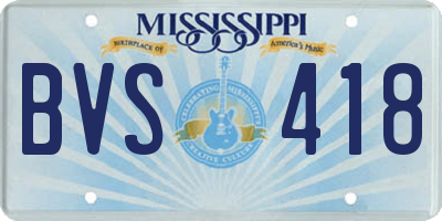MS license plate BVS418