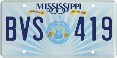MS license plate BVS419