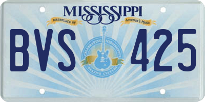 MS license plate BVS425