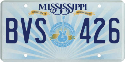 MS license plate BVS426