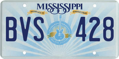 MS license plate BVS428