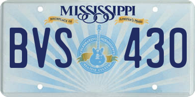 MS license plate BVS430