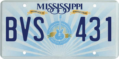 MS license plate BVS431