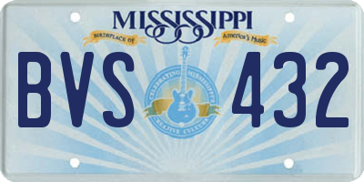 MS license plate BVS432