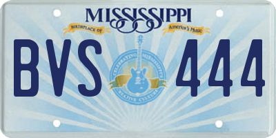 MS license plate BVS444