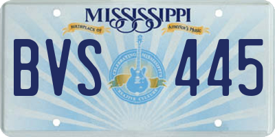 MS license plate BVS445
