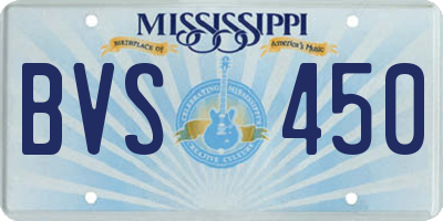 MS license plate BVS450
