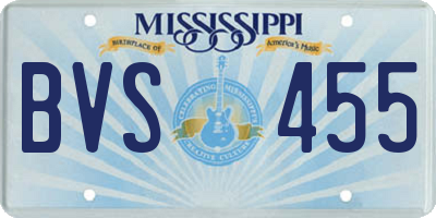 MS license plate BVS455