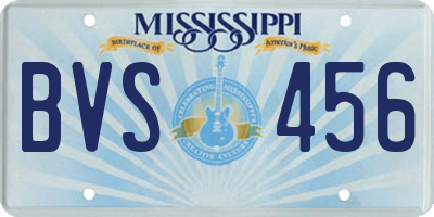 MS license plate BVS456