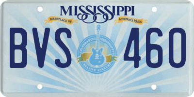 MS license plate BVS460
