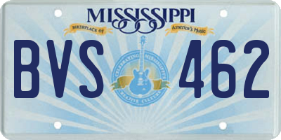 MS license plate BVS462