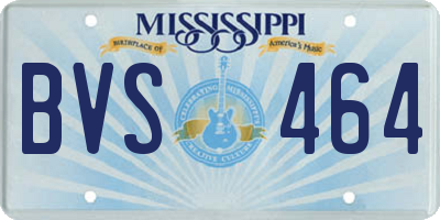 MS license plate BVS464