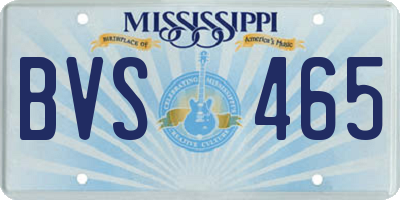 MS license plate BVS465