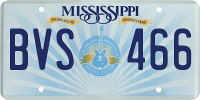 MS license plate BVS466