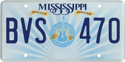 MS license plate BVS470