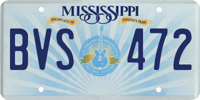 MS license plate BVS472