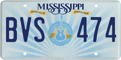 MS license plate BVS474
