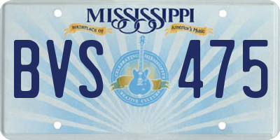 MS license plate BVS475