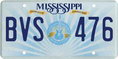 MS license plate BVS476