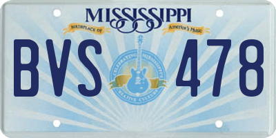 MS license plate BVS478