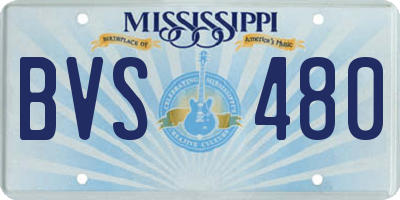 MS license plate BVS480