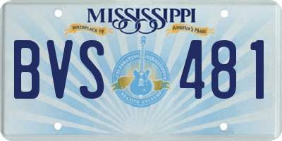 MS license plate BVS481