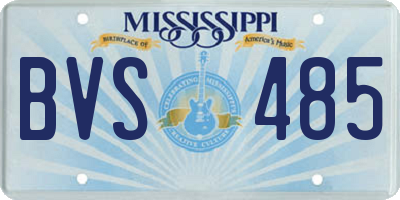 MS license plate BVS485