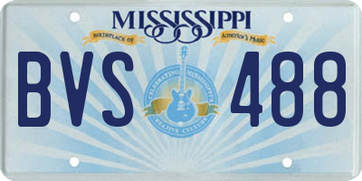 MS license plate BVS488
