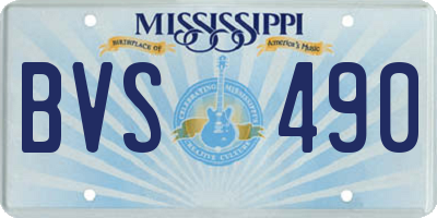 MS license plate BVS490