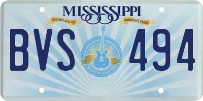 MS license plate BVS494