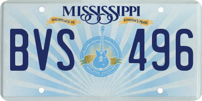 MS license plate BVS496
