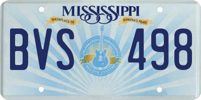 MS license plate BVS498