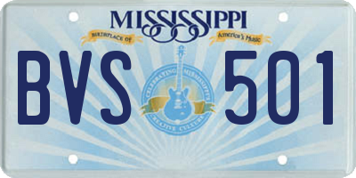 MS license plate BVS501