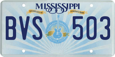 MS license plate BVS503