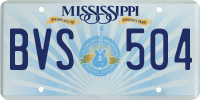 MS license plate BVS504