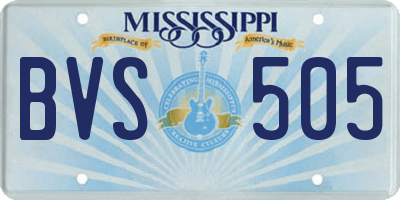 MS license plate BVS505
