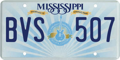 MS license plate BVS507