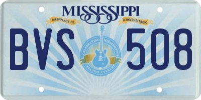 MS license plate BVS508