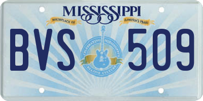 MS license plate BVS509