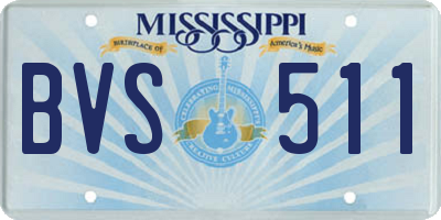 MS license plate BVS511