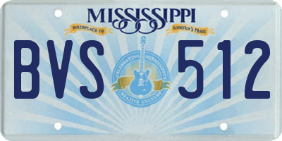 MS license plate BVS512