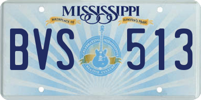 MS license plate BVS513