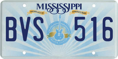 MS license plate BVS516
