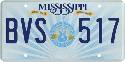 MS license plate BVS517