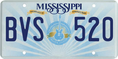 MS license plate BVS520